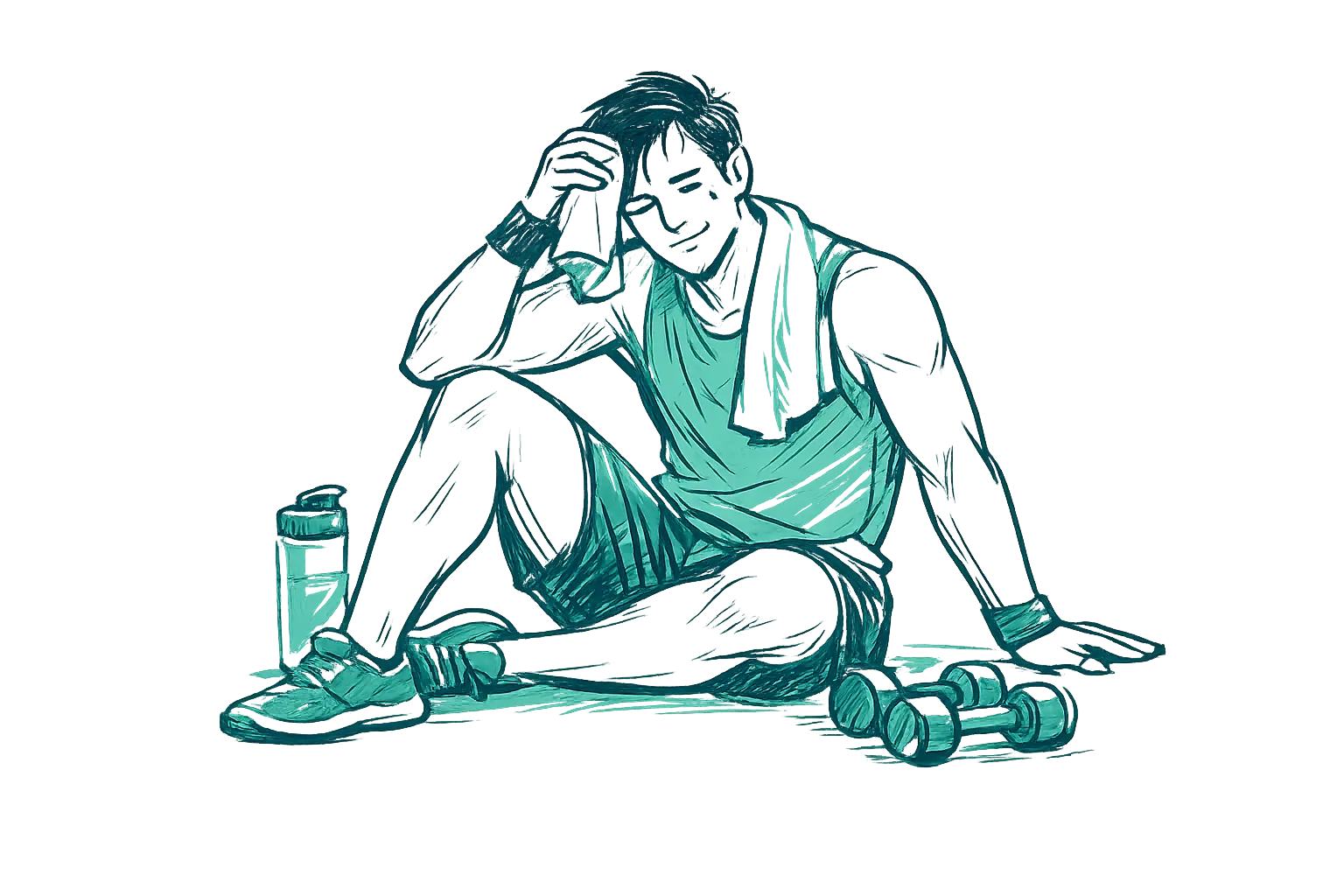 Athlete resting after training.